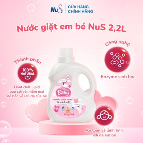 Nước giặt cho bé NuS Clean hương lovely 2,2L