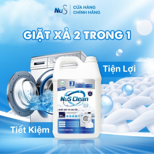 Nước giặt xả cao cấp NuS Clean hương nắng mai 9,6L