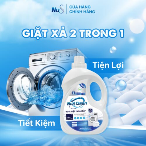 Nước giặt xả cao cấp NuS Clean hương nắng mai 3,4L