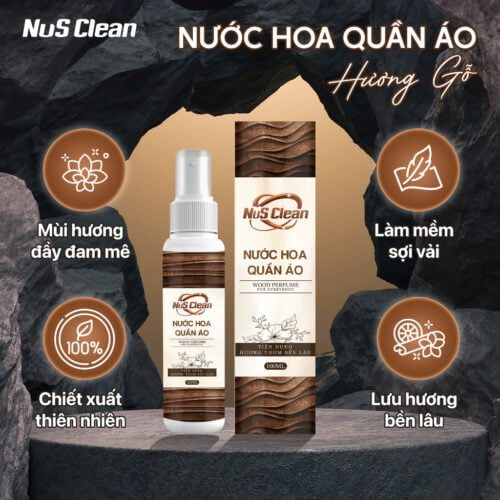 Nước hoa quần áo NuS Clean hương gỗ 100ml