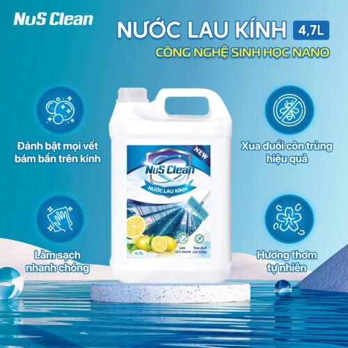 Nước lau kính NuS Clean hương chanh 4,7L