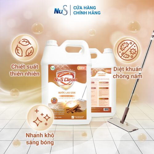 Nước lau sàn NuS Clean hương quế 9L